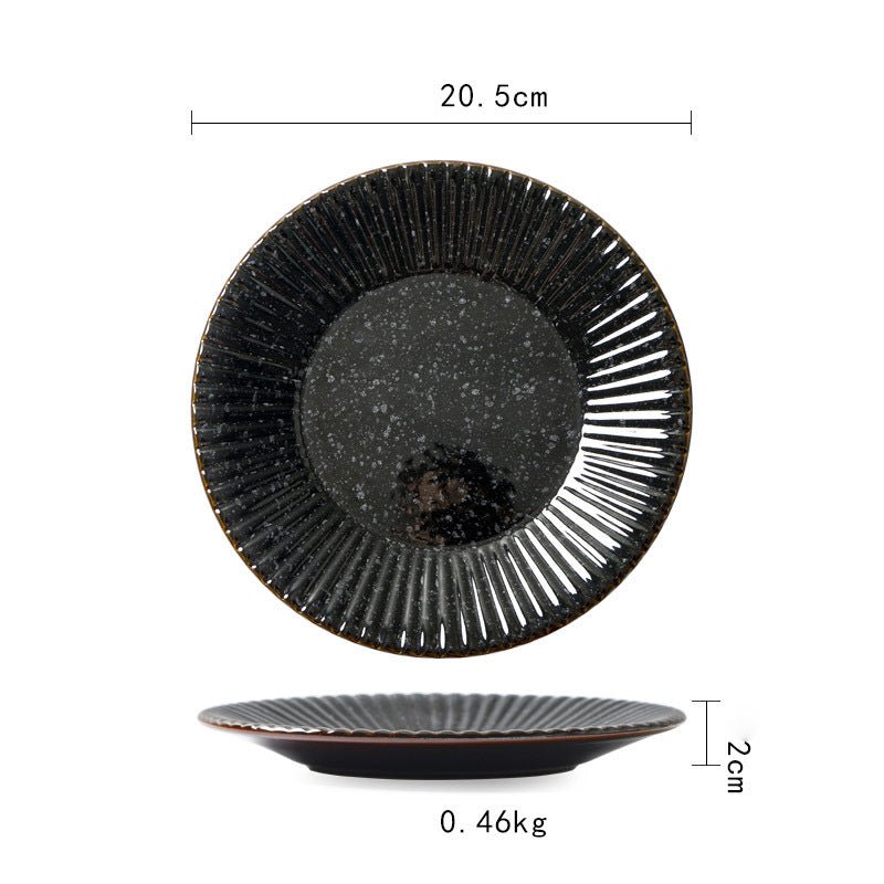 Ceramic Plate Flat Plate Creative Dish Plate Japanese Vintage Tableware - Hearth & Lume