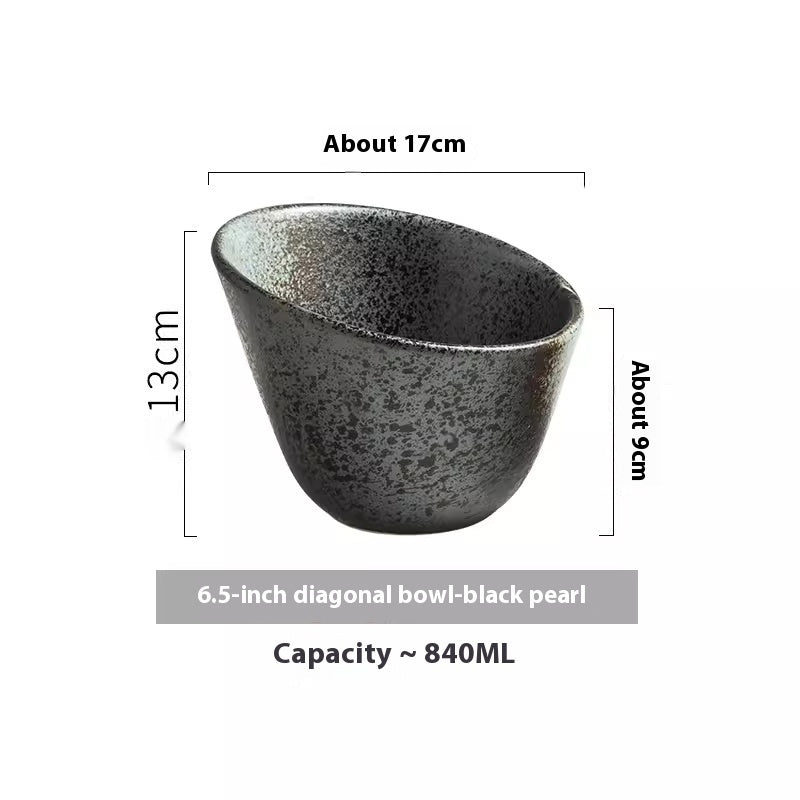 Household Salad Fruit Retro Creative Ceramic Oblique Bowl - Hearth & Lume