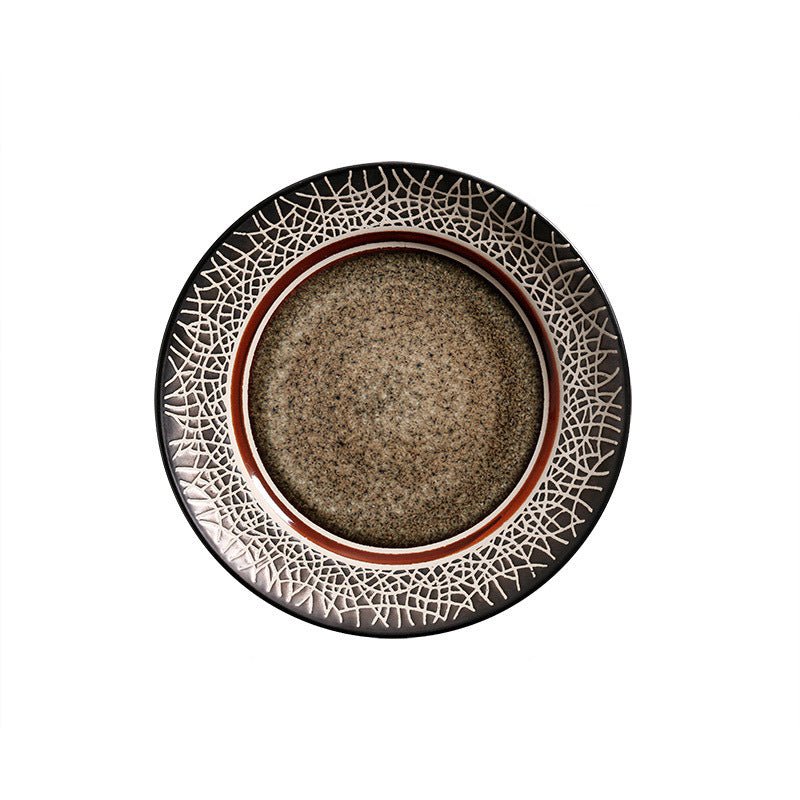 Ceramic Plate Flat Plate Creative Dish Plate Japanese Vintage Tableware - Hearth & Lume
