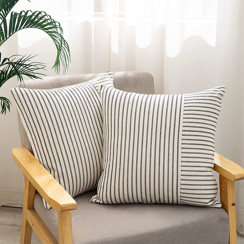 Modern Decorative Striped Canvas Pillow Cover Home Home Sofa Bedroom Cushion - Hearth & Lume
