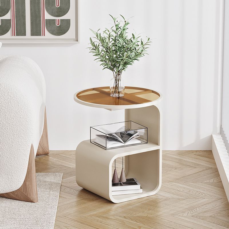 Simple Modern Round Tempered Glass Sofa Side Table - Hearth & Lume