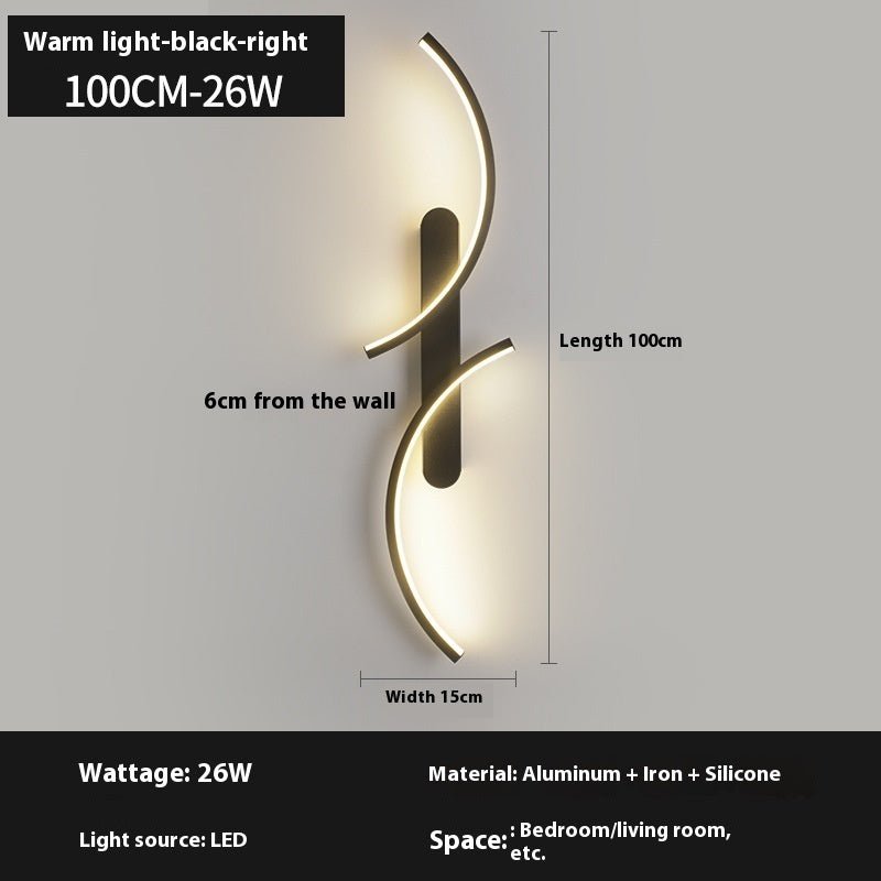 Minimalist Creative Line Wall Lamp Living Room Bedroom Bedside Lamp - Hearth & Lume