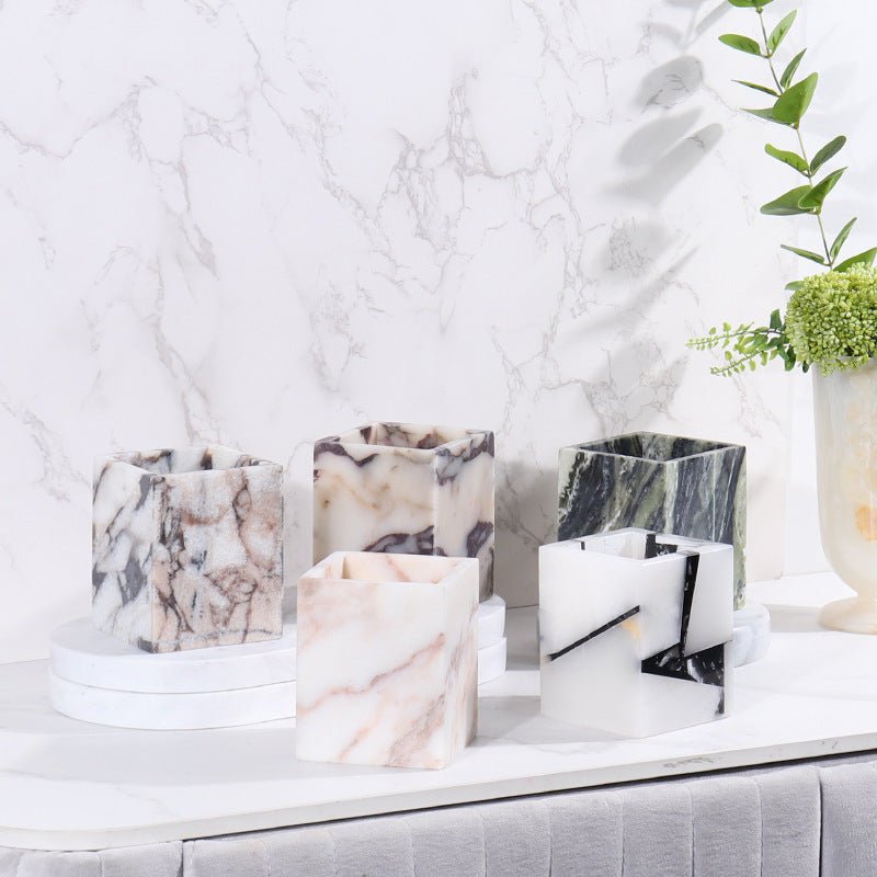 Marble Aromatherapy Candle Cup Container Candlestick Table Decorations - Hearth & Lume