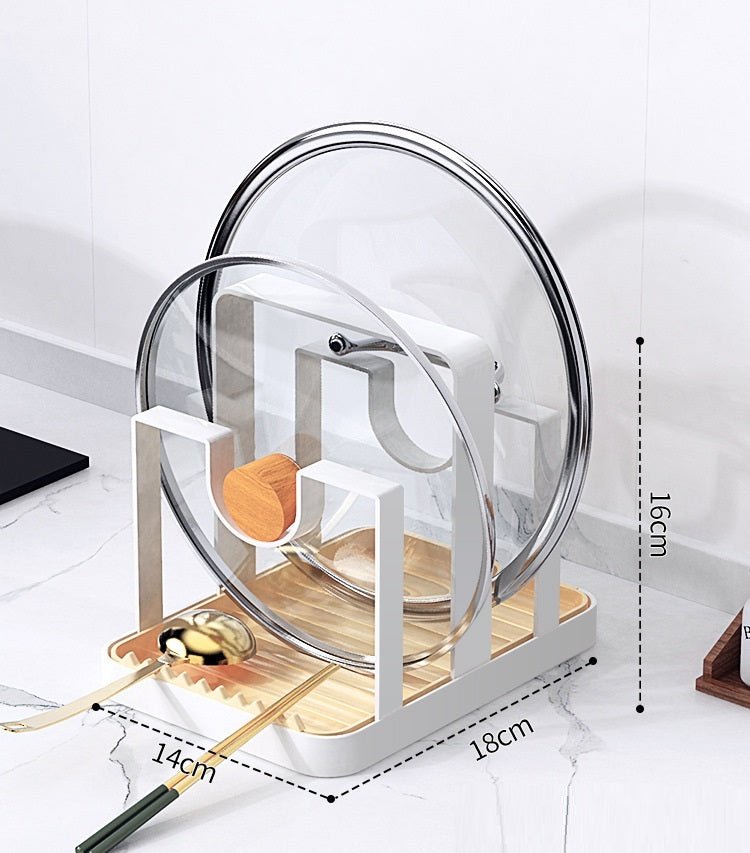 Wall Mounted Household Kitchen Perforated Free Pot Cover Shelf - Hearth & Lume