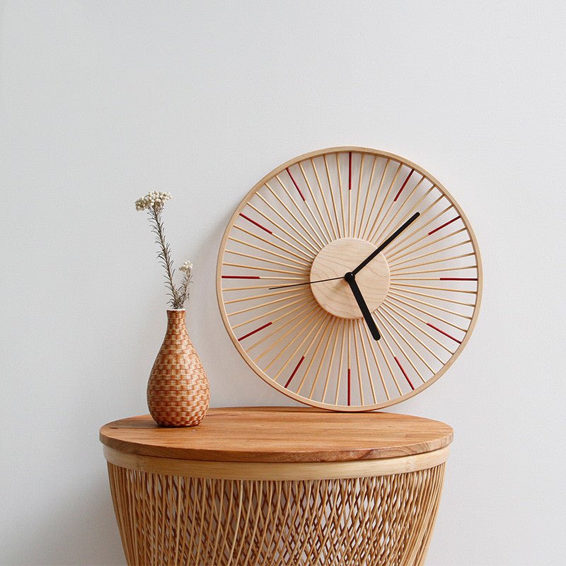 Natural Home Japanese Clock Wall Clock Living Room Nordic Ornaments - Hearth & Lume