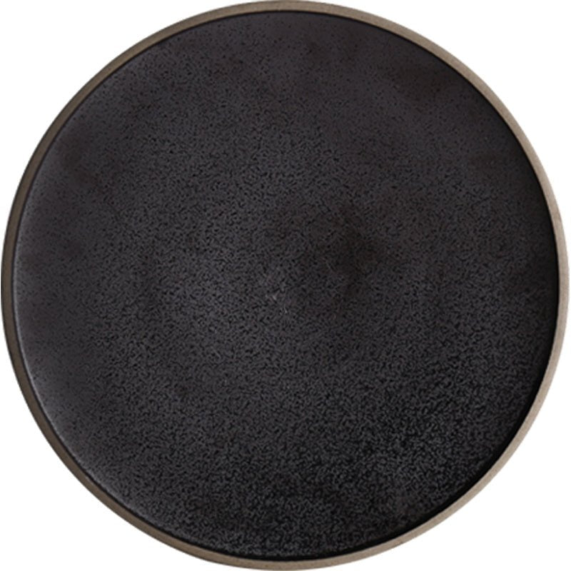 Black Crystal Large Plate Ceramic Plate Home Dessert Plate Round Flat Plate - Hearth & Lume