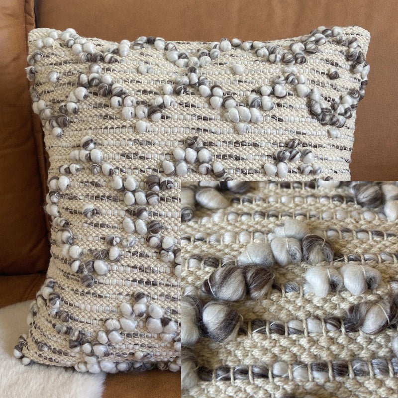 Handwoven Throw Pillow Cover With Tassel Beige Retro - Hearth & Lume