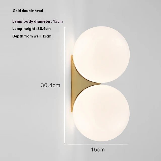 Bedroom Bedside Lamp Simple Glass Ball Wall Lamp - Hearth & Lume
