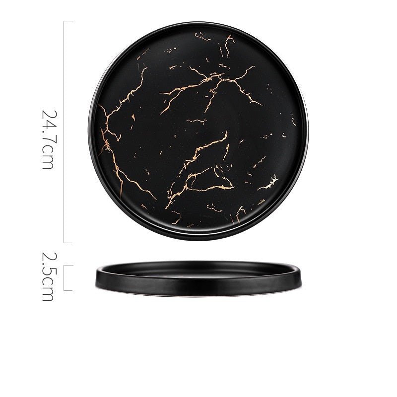 Nordic Style Marble Plate Household Ceramic Dish - Hearth & Lume