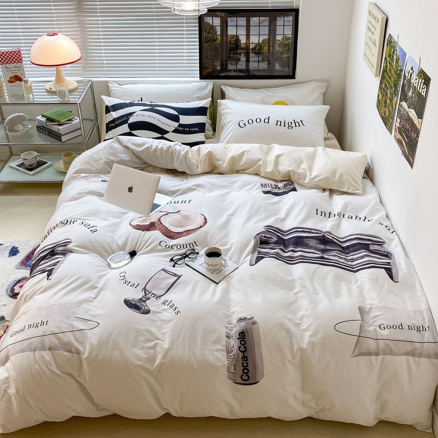 Household Fashion Simple Pure Cotton 3D Printing Bedding - Hearth & Lume