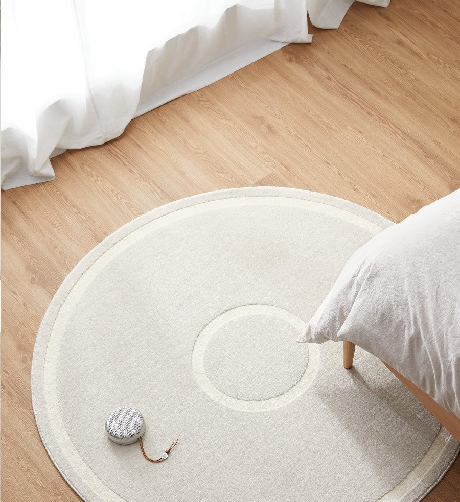 Light French Cream Round Rug Cosmos Living Room - Hearth & Lume