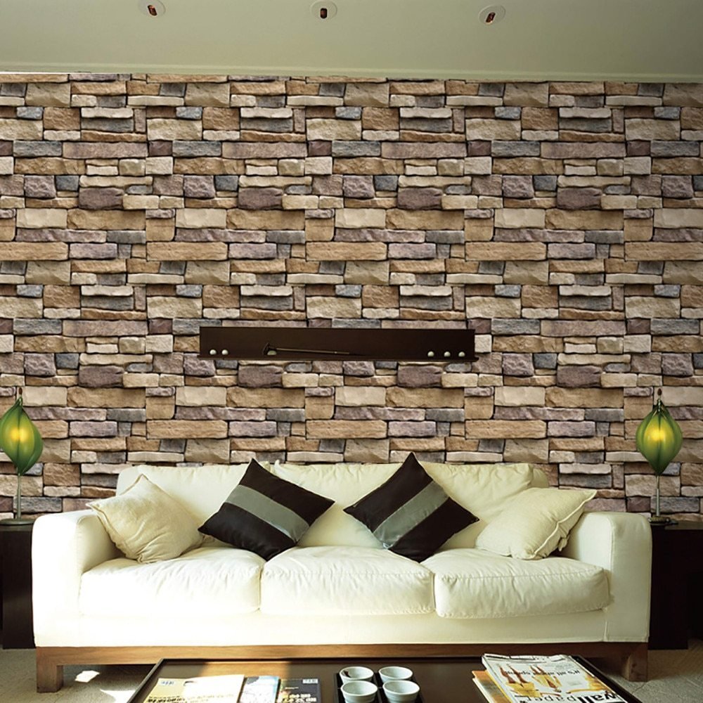 Stickers My House 3D Wall Paper Brick Stone Rustic Effect - Hearth & Lume