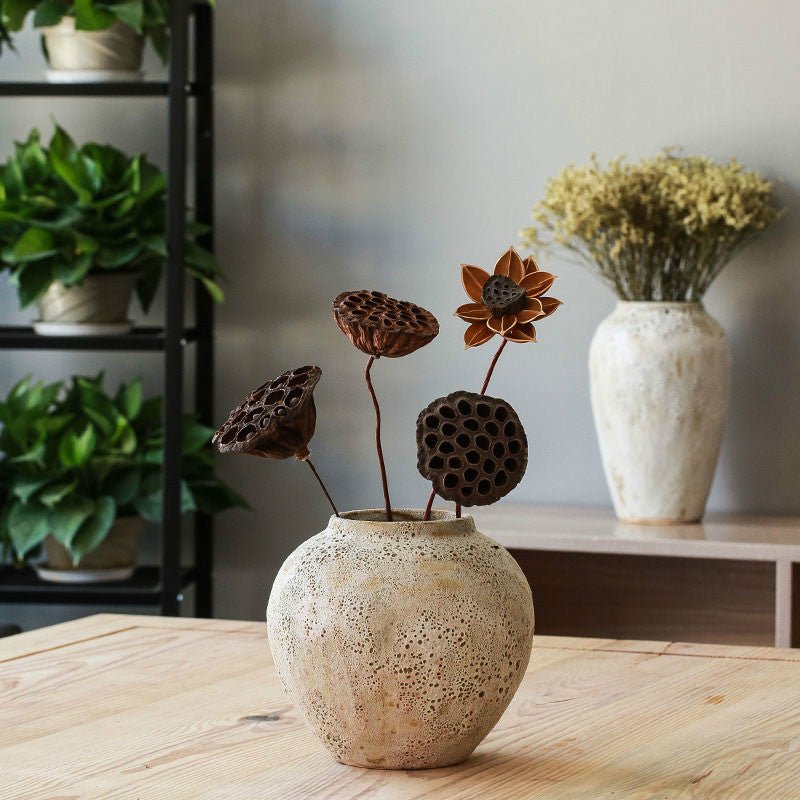 Dried flowers ceramic flower arrangement vase - Hearth & Lume