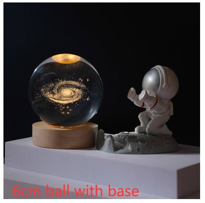 3D Crystal Ball Night Light Solar System Cosmic Theme LED Decoration Light - Hearth & Lume