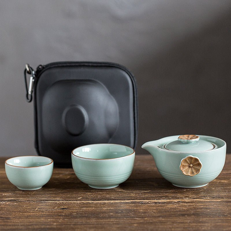 Convenient travel tea set 2 cups per pot - Hearth & Lume