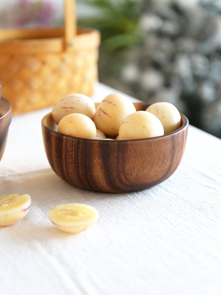 Kitchen Natural Wooden Bowl Household Fruit Bowl Salad Bowl - Hearth & Lume