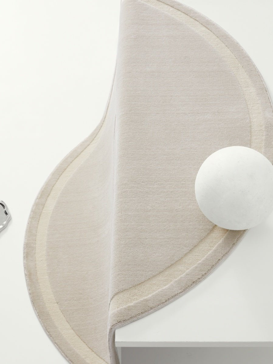 Light French Cream Round Rug Cosmos Living Room - Hearth & Lume