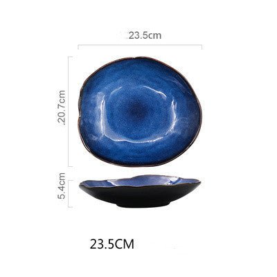 Western Dishes Household Ceramic Irregular Flat Plates - Hearth & Lume