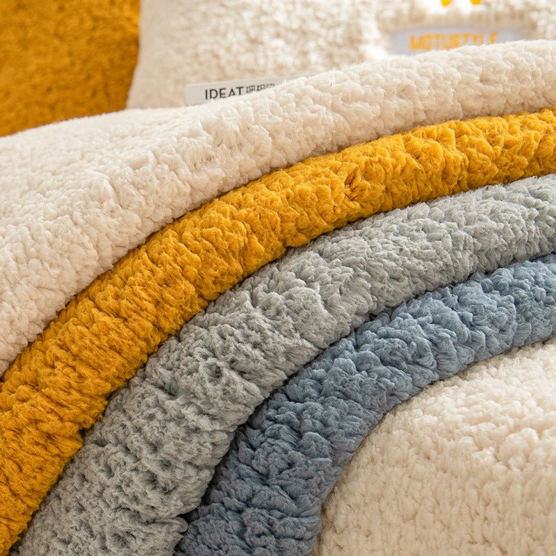 Thickened Fleece Non - slip Lambswool Sofa Cushion - Hearth & Lume