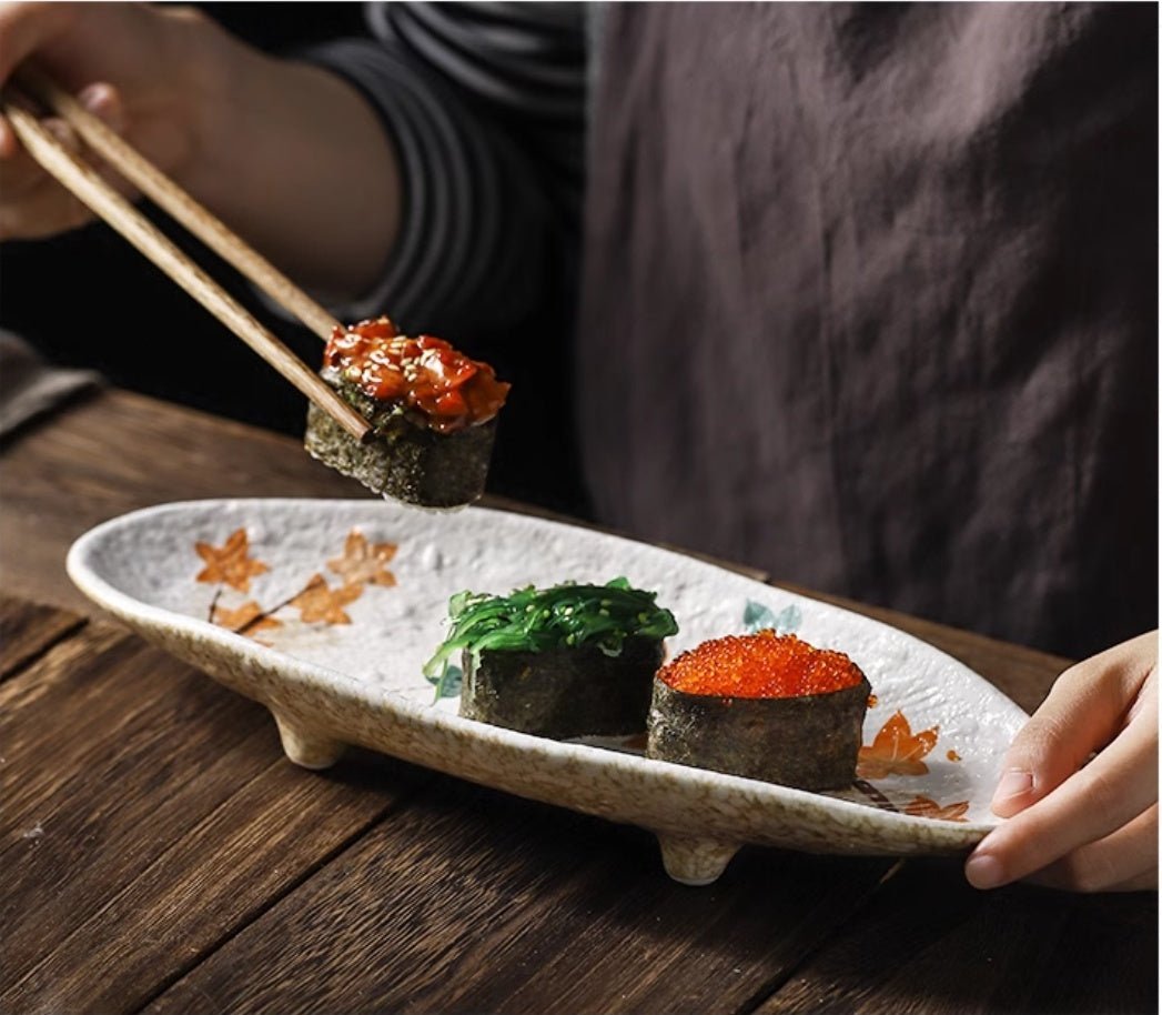 Creative Cuisine Sashimi Sushi Plate Ceramic Tableware - Hearth & Lume