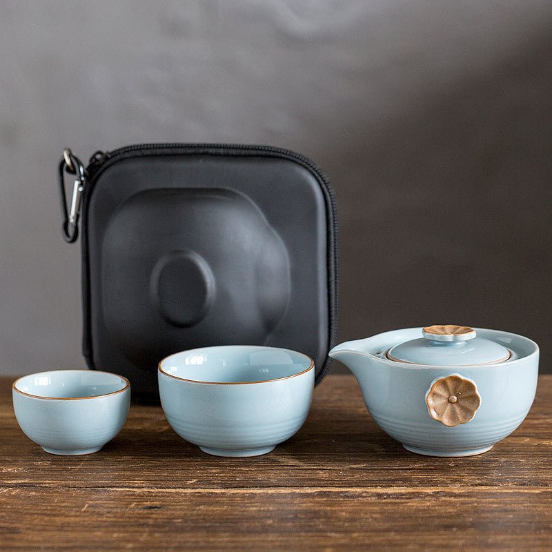 Convenient travel tea set 2 cups per pot - Hearth & Lume