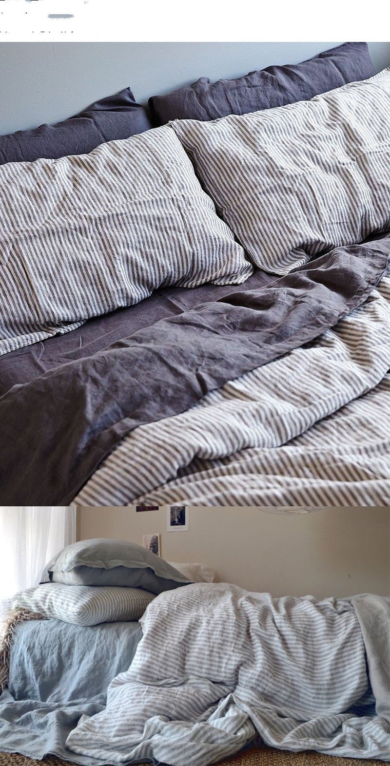 Linen Washed Yarn - dyed Striped Band Pillow Case Pillow Case - Hearth & Lume