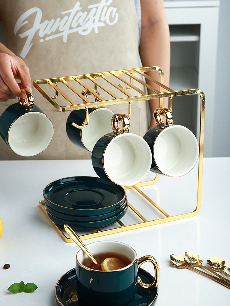 Coffee Cup And Saucer Set Ceramic Cup With Saucer And Spoon Cup Holder Set - Hearth & Lume