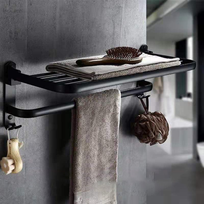 Perforated Space Aluminum Bathroom Folding Shelf Bathroom - Hearth & Lume