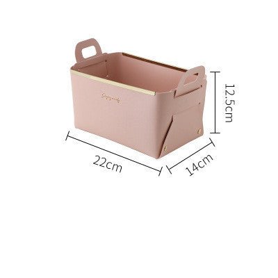 Nordic Desktop PU Leather Large Storage Box Folding - Hearth & Lume