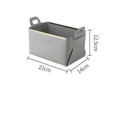 Nordic Desktop PU Leather Large Storage Box Folding - Hearth & Lume