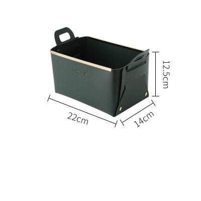 Nordic Desktop PU Leather Large Storage Box Folding - Hearth & Lume