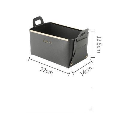 Nordic Desktop PU Leather Large Storage Box Folding - Hearth & Lume