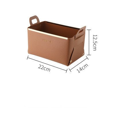 Nordic Desktop PU Leather Large Storage Box Folding - Hearth & Lume