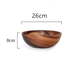 Kitchen Natural Wooden Bowl Household Fruit Bowl Salad Bowl - Hearth & Lume