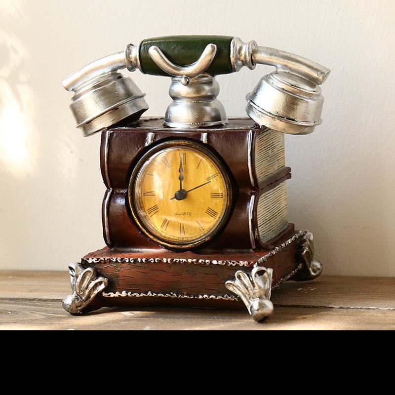 Desk Clock Home Bedroom Living Room Nostalgic Decorative Ornaments Office Model Room Creative Furnishings - Hearth & Lume