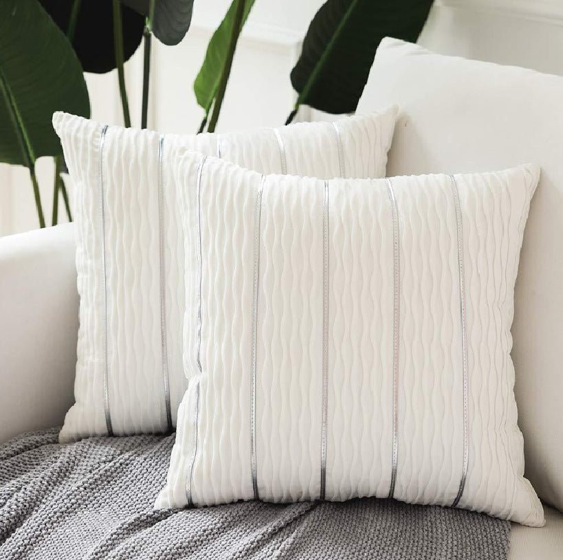 Simple Luxury Striped Velvet Pillow Cover - Hearth & Lume