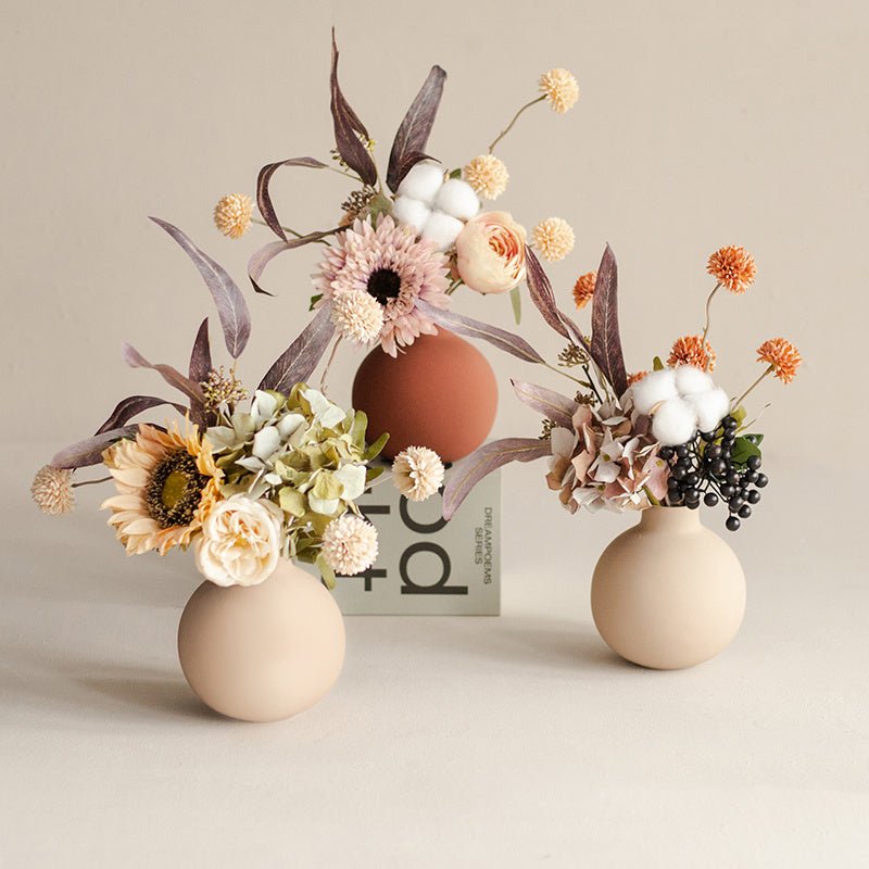 Simulation Floral Decoration Living Room Fake Flowers Dried Flower Bouquet Vase Table Flower Arrangement - Hearth & Lume