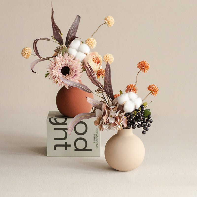 Simulation Floral Decoration Living Room Fake Flowers Dried Flower Bouquet Vase Table Flower Arrangement - Hearth & Lume