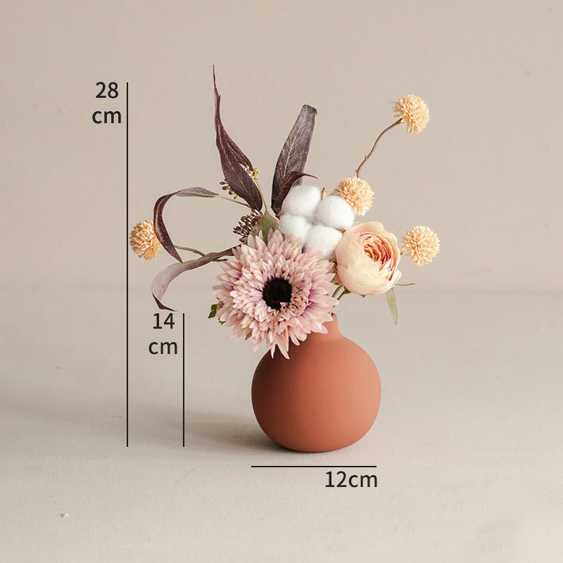 Simulation Floral Decoration Living Room Fake Flowers Dried Flower Bouquet Vase Table Flower Arrangement - Hearth & Lume