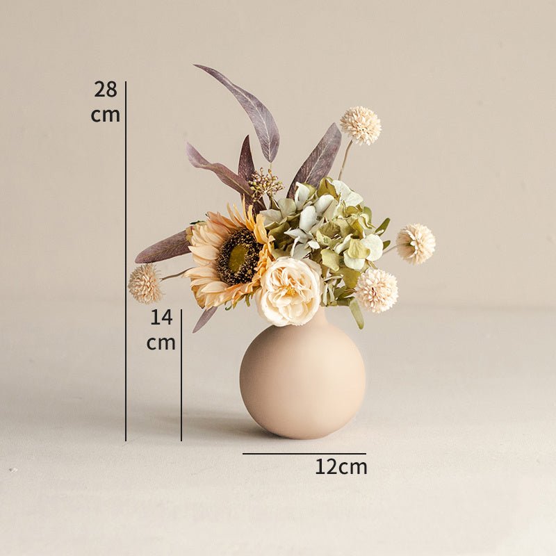 Simulation Floral Decoration Living Room Fake Flowers Dried Flower Bouquet Vase Table Flower Arrangement - Hearth & Lume