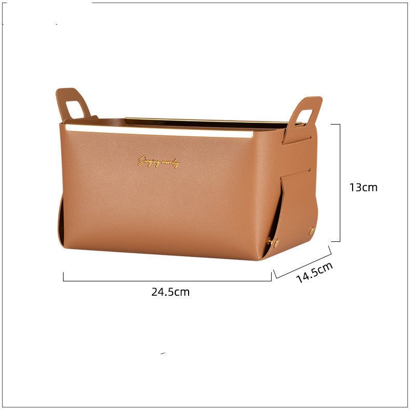 Leather Storage Box With Handle Storage Basket - Hearth & Lume