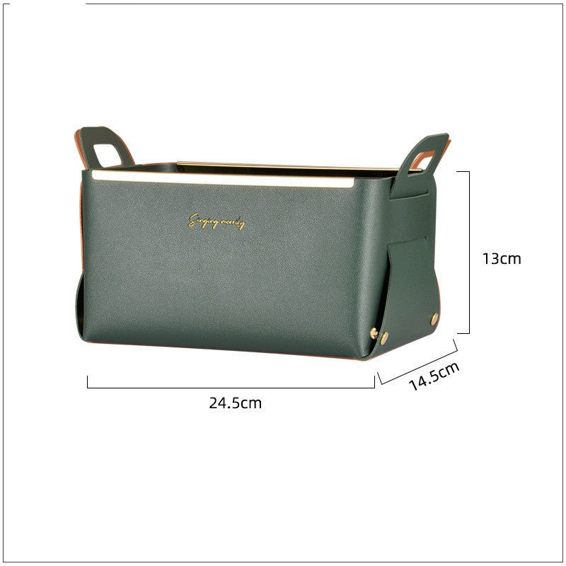 Leather Storage Box With Handle Storage Basket - Hearth & Lume