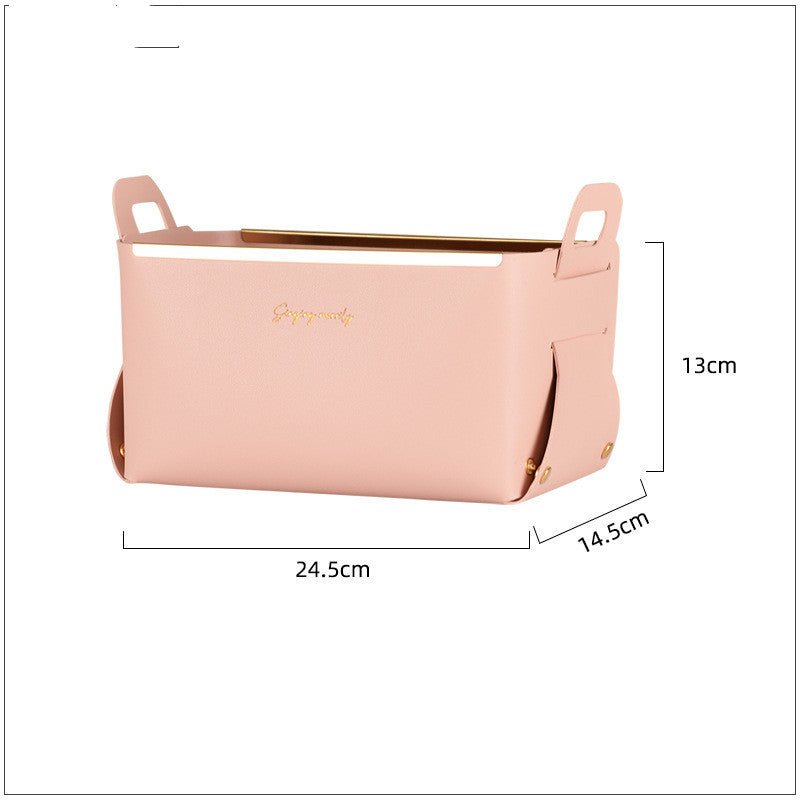 Leather Storage Box With Handle Storage Basket - Hearth & Lume