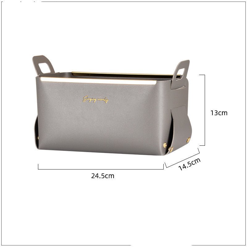 Leather Storage Box With Handle Storage Basket - Hearth & Lume