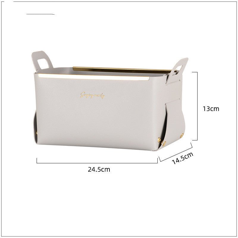 Leather Storage Box With Handle Storage Basket - Hearth & Lume