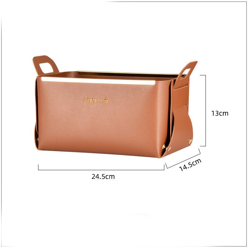 Leather Storage Box With Handle Storage Basket - Hearth & Lume