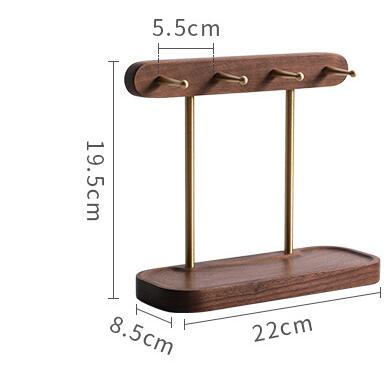 Black Walnut Storage Rack Solid Wood Jewelry Box Entry Key Storage Rack - Hearth & Lume