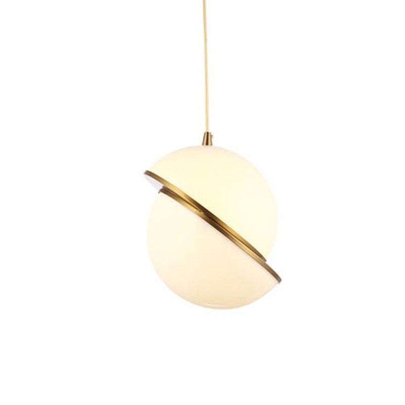 Nordic Modern Pendant Lights Decor Golden LED Hanging Lamp Fixture White Ball Lampshade - Hearth & Lume