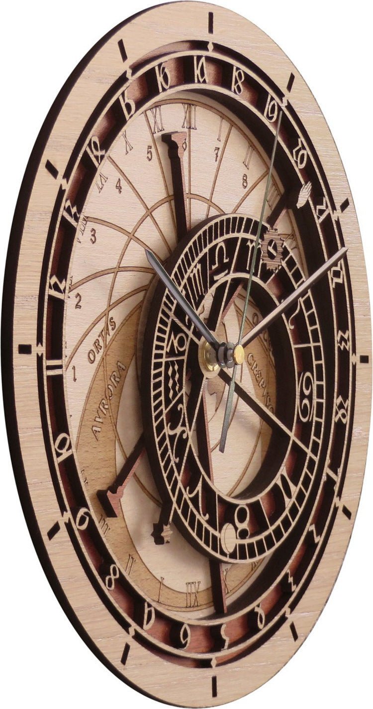 Prague Wooden Astronomical Clock - Hearth & Lume