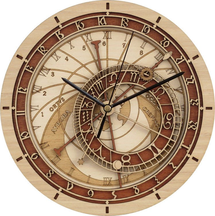 Prague Wooden Astronomical Clock - Hearth & Lume